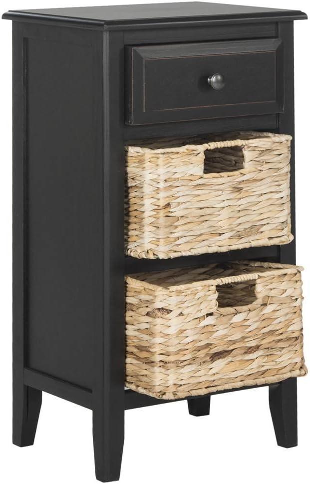 Everly Drawer Side Table - Black - Safavieh.