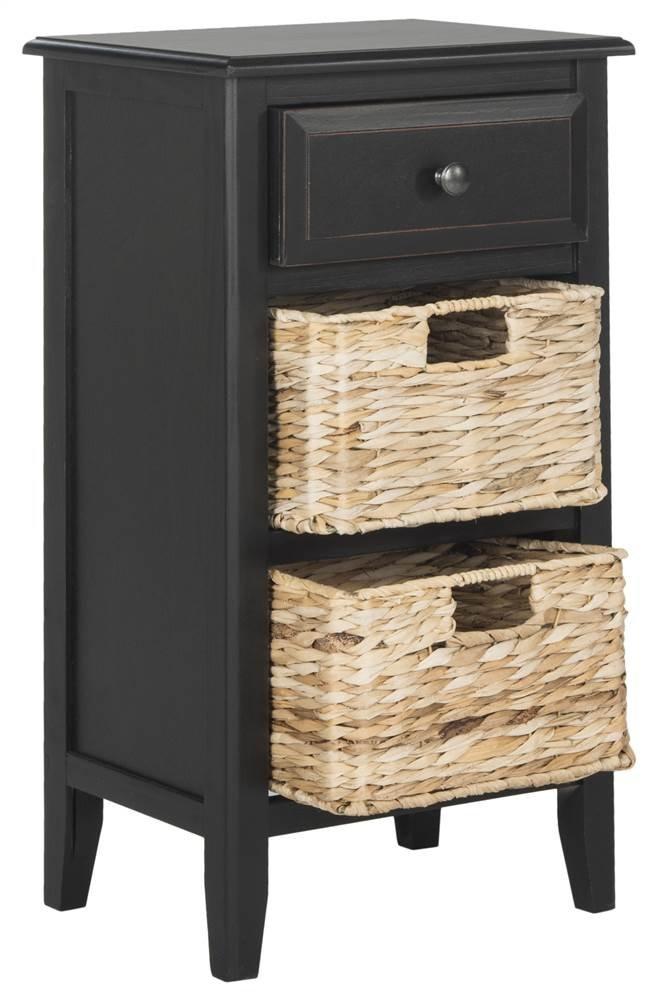 Everly Drawer Side Table - Black - Safavieh.