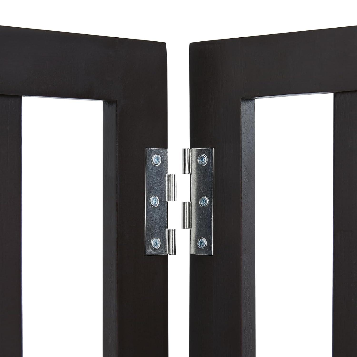 Solid Wood Free Standing Pet Gate With Door