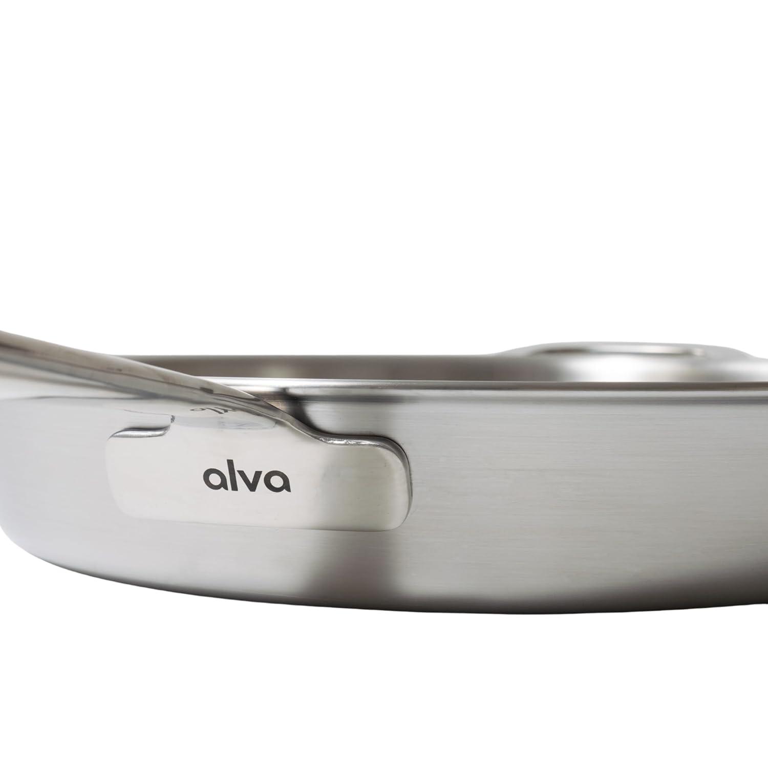 Alva Alva Maestro Premium 5-Ply Stainless Steel Frying Pan - Polished Stainless Steel