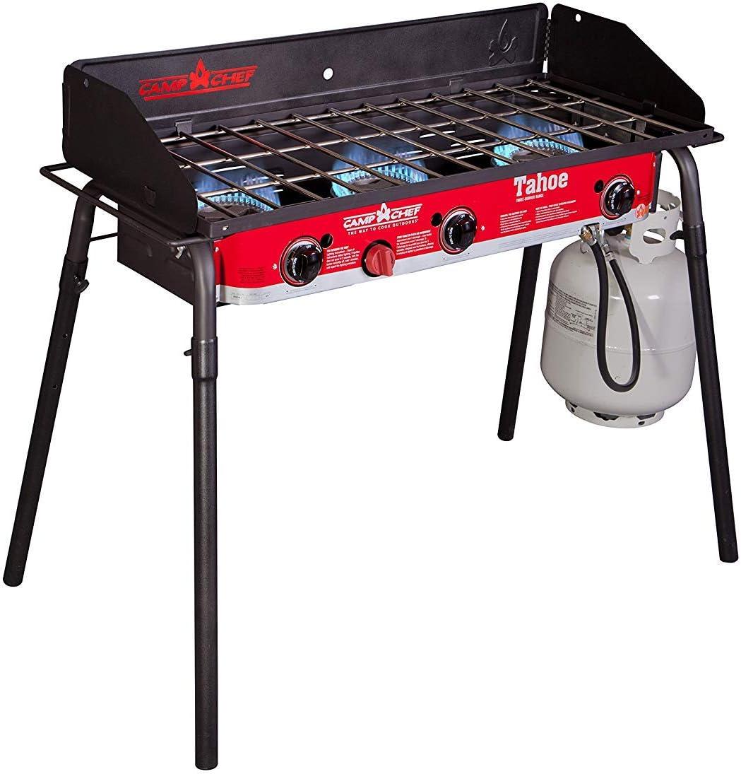 Camp Chef Tahoe 3-Burner Black and Silver Gas Stove