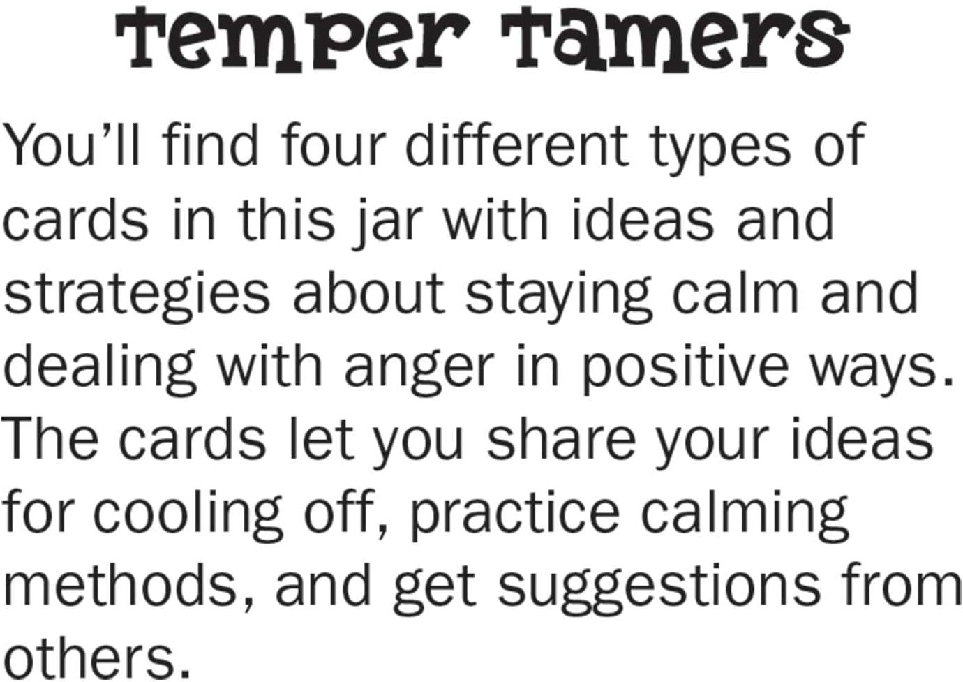 In a Jar(r): Temper Tamers in a Jar(r): Helping Kids Cool Off and Manage Anger (Other)