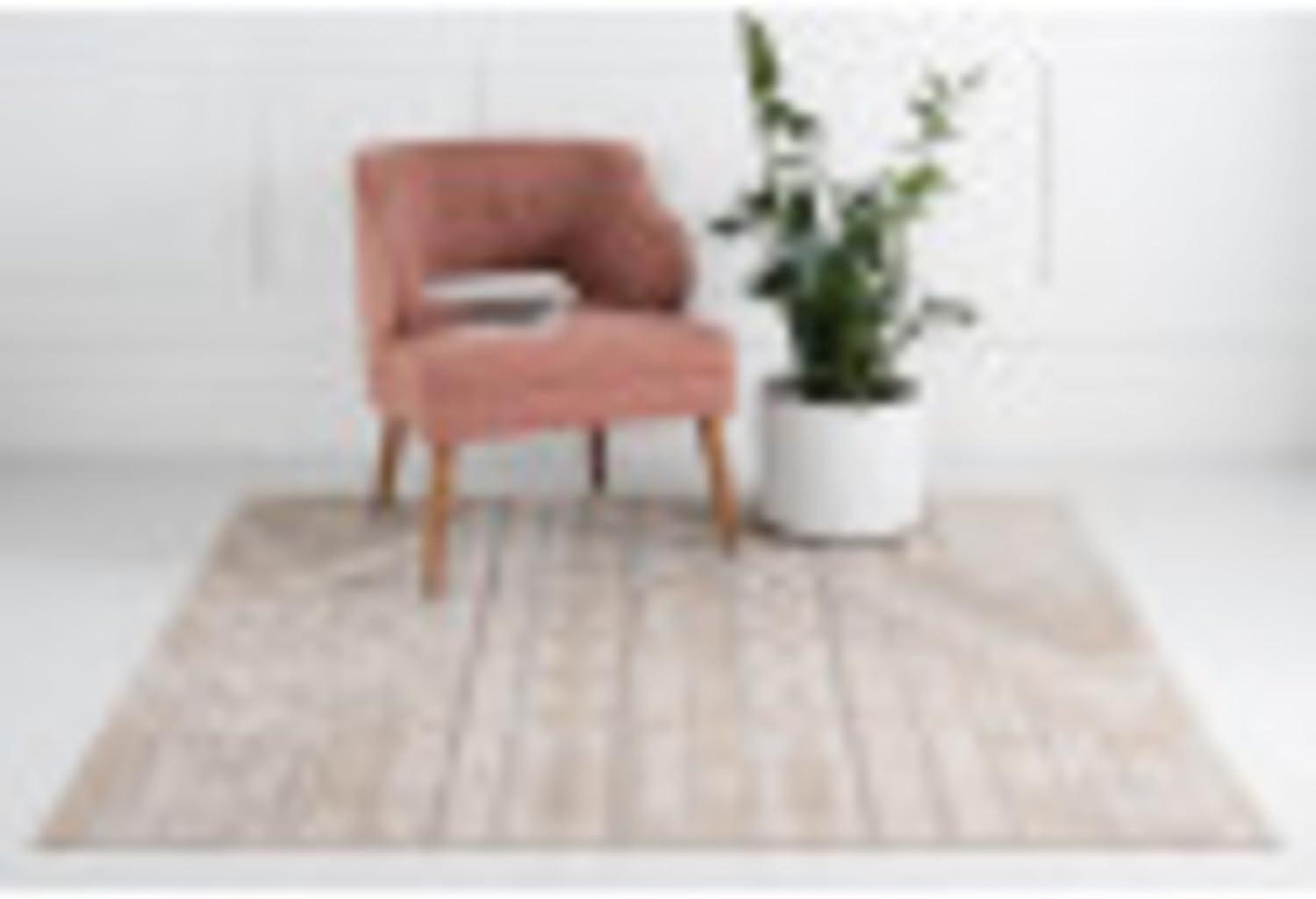 Unique Loom Portland Collection Southwestern Inspired Striped Tone-on-Tone Area Rug (8' 0 x 8' 0 Square, Tan/ Ivory)
