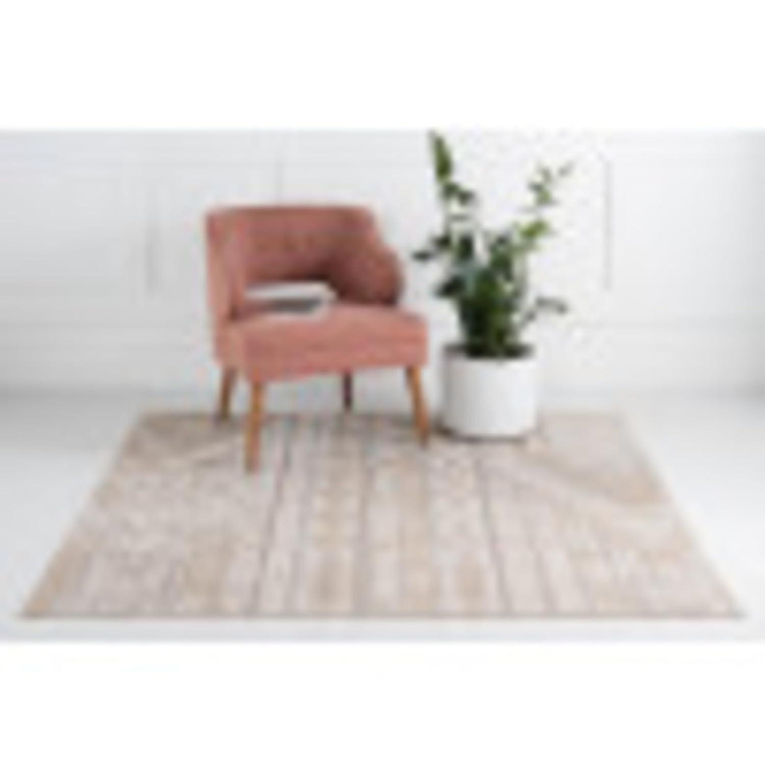 Unique Loom Portland Collection Southwestern Inspired Striped Tone-on-Tone Area Rug (8' 0 x 8' 0 Square, Tan/ Ivory)