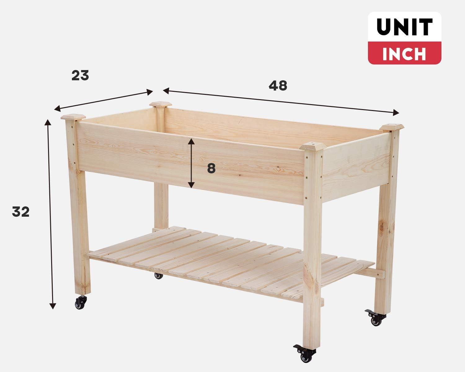 FDW Raised Garden Bed, Wood Planter Box Outdoor and Indoor Planter Box Garden Grow Box Patio Gardening Planter Box for Vegetable Flower,Nature