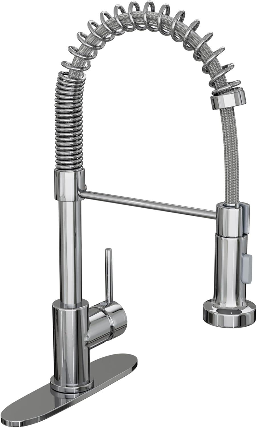 Chrome High-Arc Kitchen Faucet with Pull-Out Spray