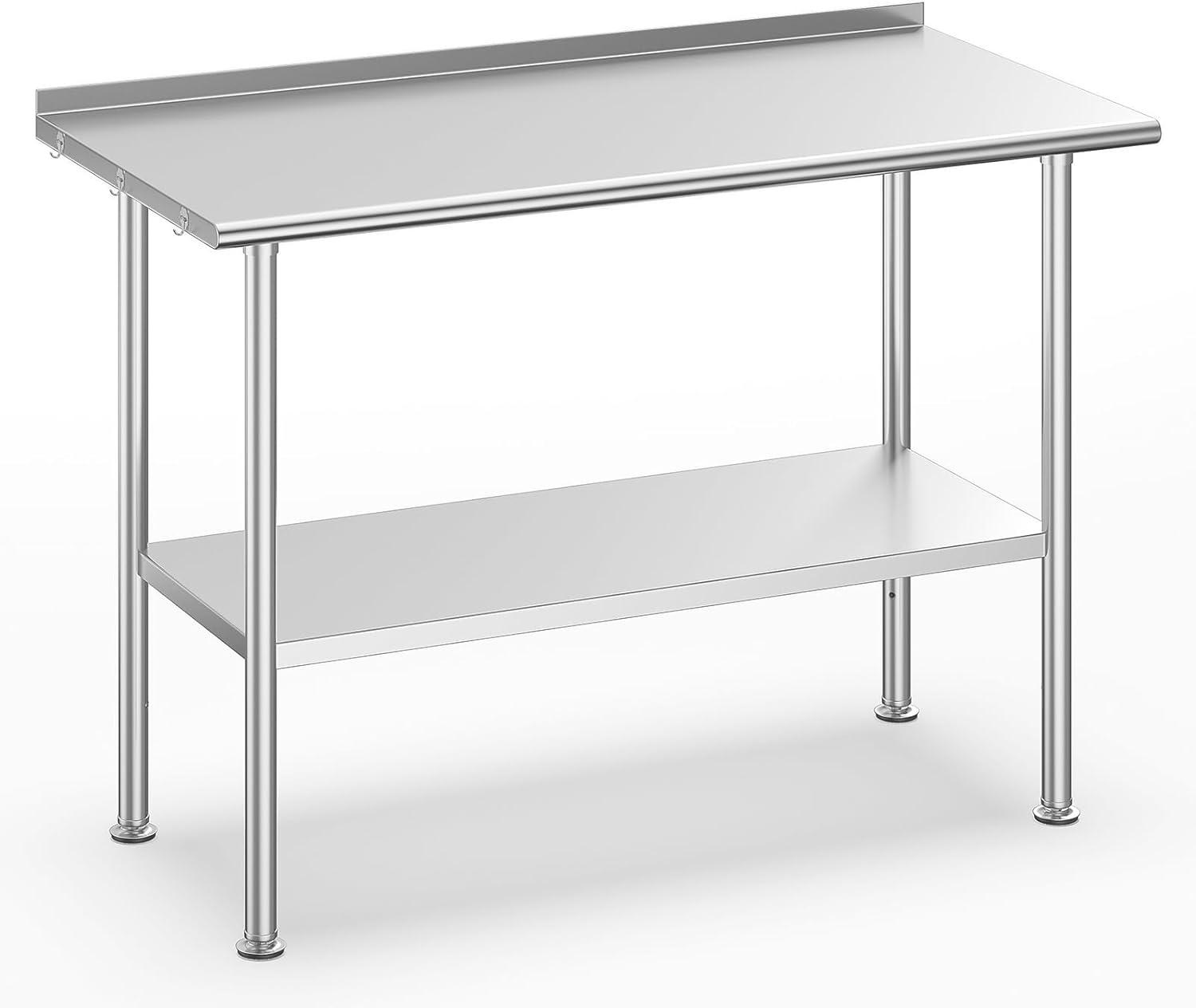 48x24 Inch Stainless Steel Commercial Prep Table with Undershelf