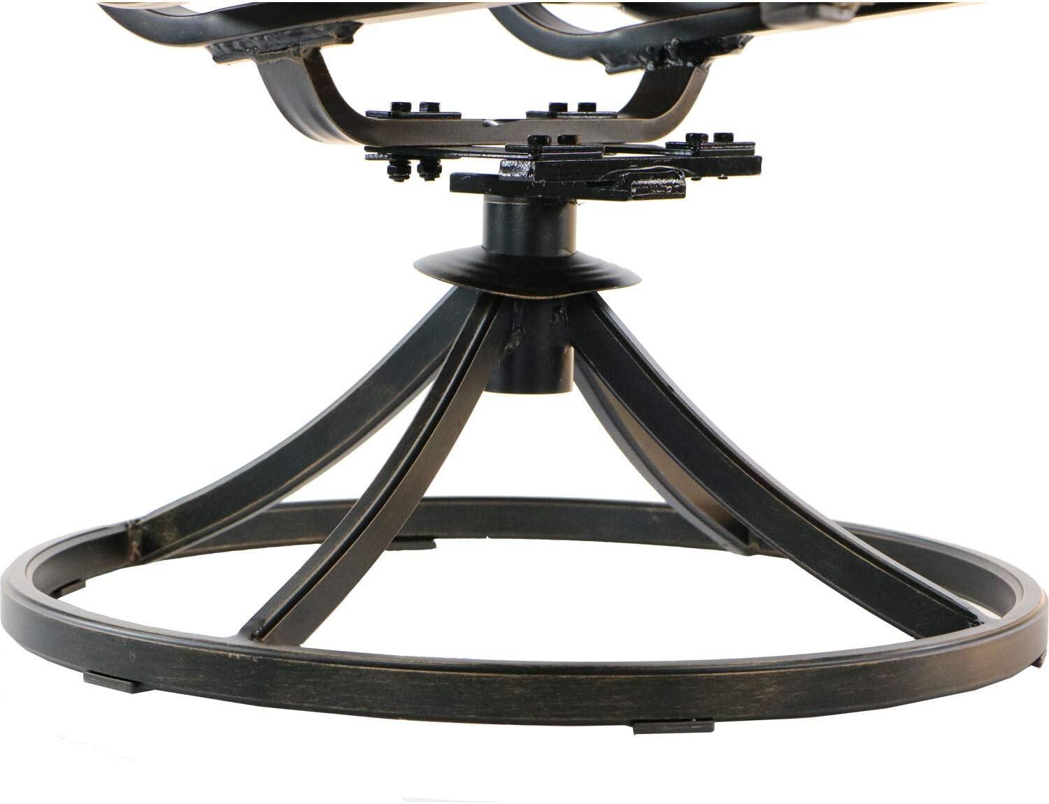 Hanover Fontana 7-Piece Outdoor Dining Set with 2 Sling Swivel Rockers, 4 Sling Chairs, and a 38-In. x 72-In. Cast-Top Table