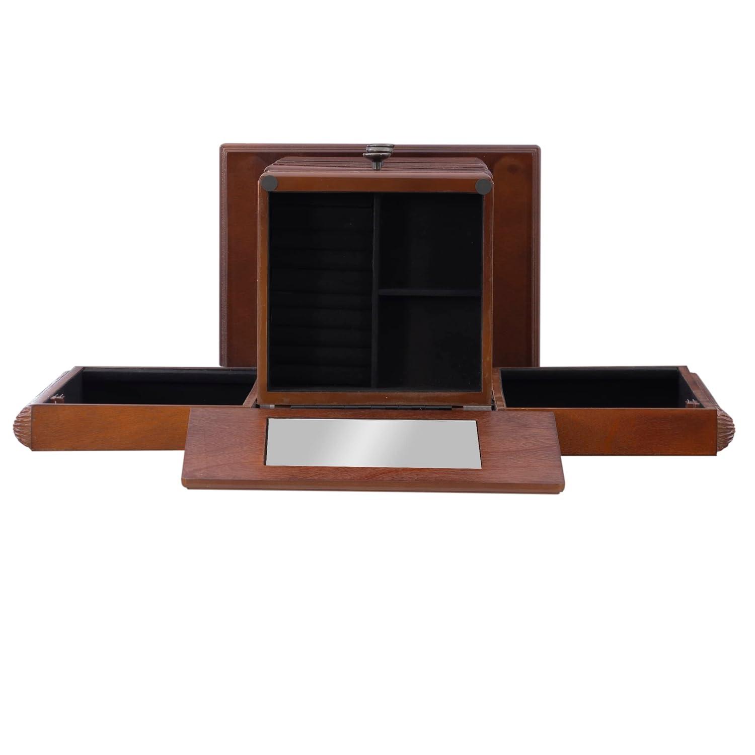 Lightly Distressed Deep Cherry Jewelry Armoire