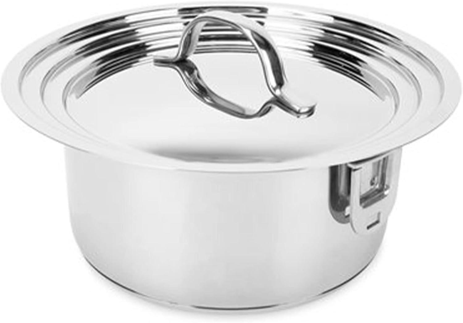 Camco Stainless Steel Nesting Cookware Set- Non Stick Pans and Pots with Removable Handles, Space Efficient Excellent for RVs and Compact Kitchen, 10-Piece Set (43921)