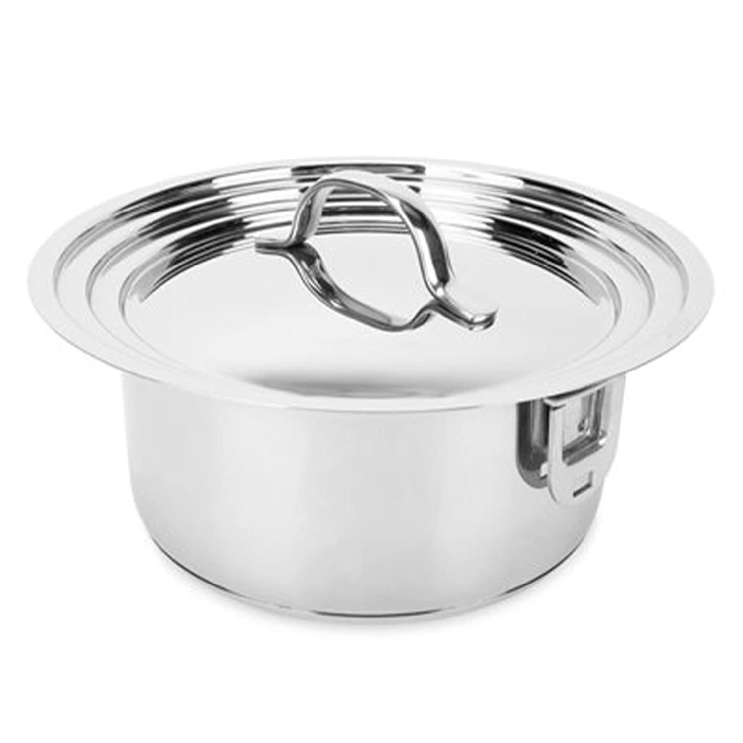 Camco Stainless Steel Nesting Cookware Set- Non Stick Pans and Pots with Removable Handles, Space Efficient Excellent for RVs and Compact Kitchen, 10-Piece Set (43921)