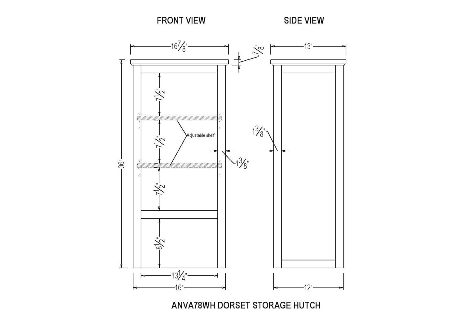 Dorset Bathroom Storage Tower with Open Upper Shelves and Lower Cabinet - Alaterre Furniture