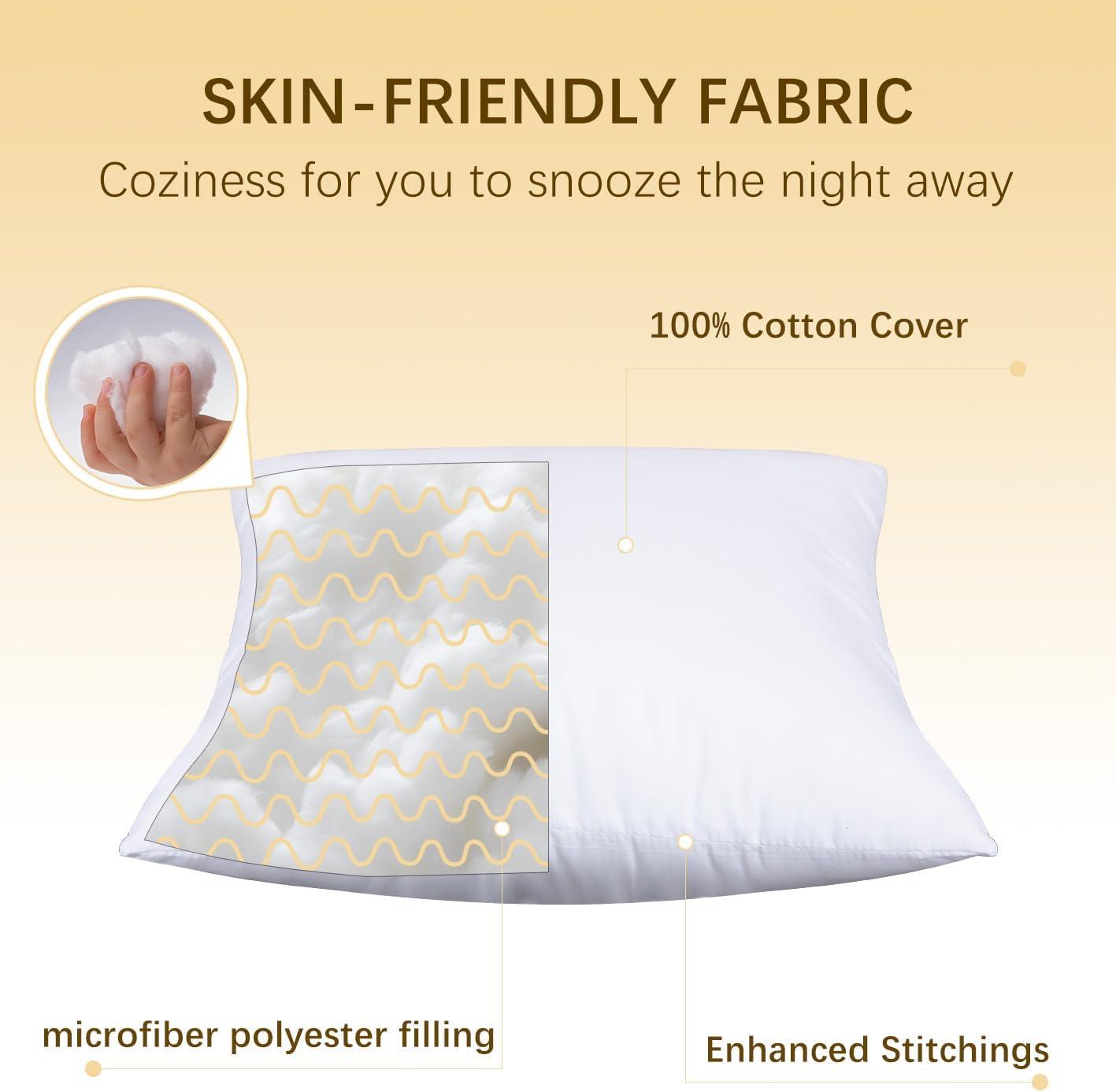 THROW PILLOW, SOFA PILLOW, OUT DOOR PILLOW, COUCH PILLOW, BEDDING PILLOW Inserts (Set of 2, White), 18x18 Inches - Lightweight Fillers for Sofa, Bed, and Home Décor (18x18 Inch (Pack of 2)