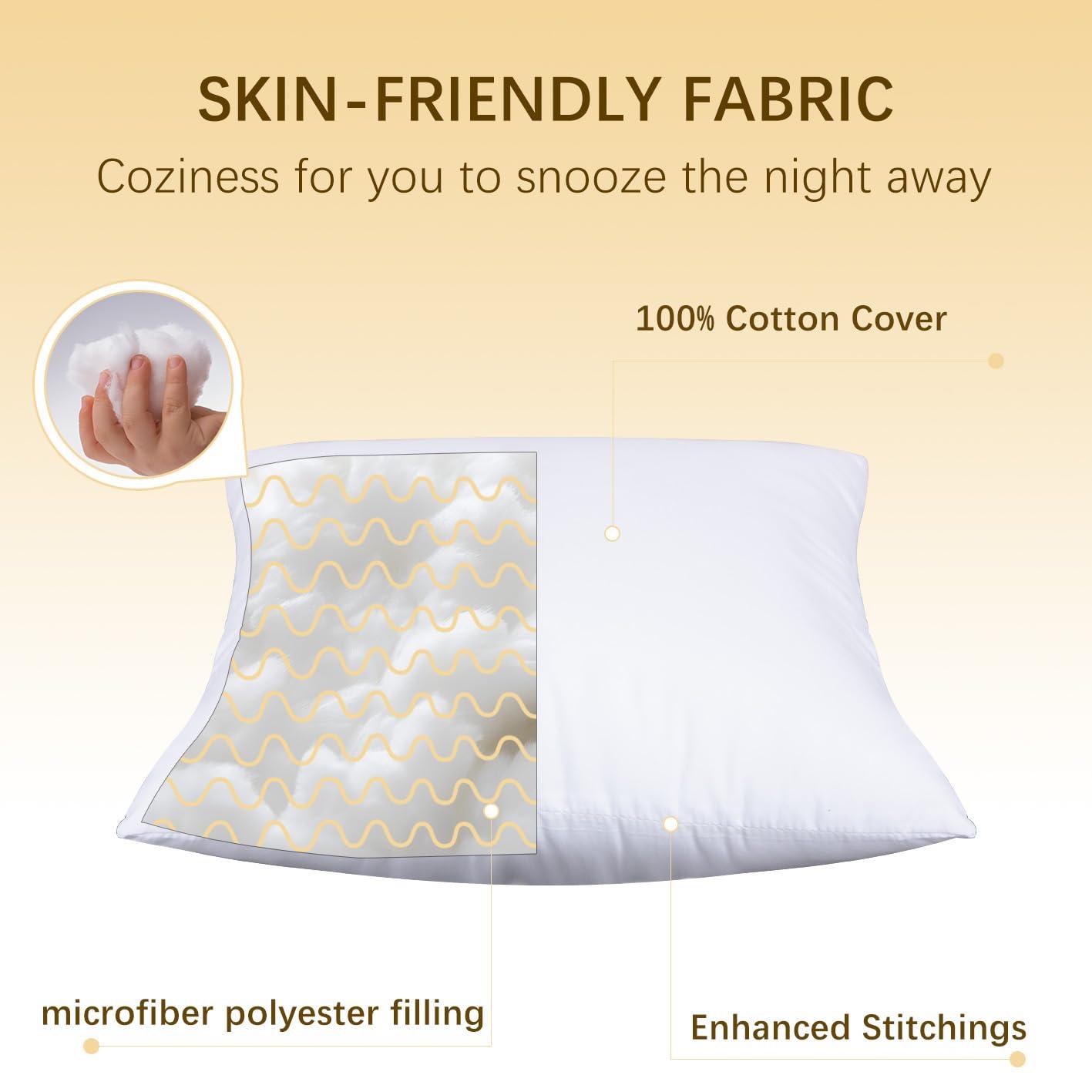 THROW PILLOW, SOFA PILLOW, OUT DOOR PILLOW, COUCH PILLOW, BEDDING PILLOW Inserts (Set of 2, White), 18x18 Inches - Lightweight Fillers for Sofa, Bed, and Home Décor (18x18 Inch (Pack of 2)