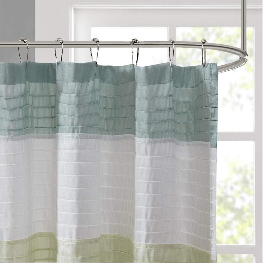 Amherst Striped Faux Silk Shower Curtain