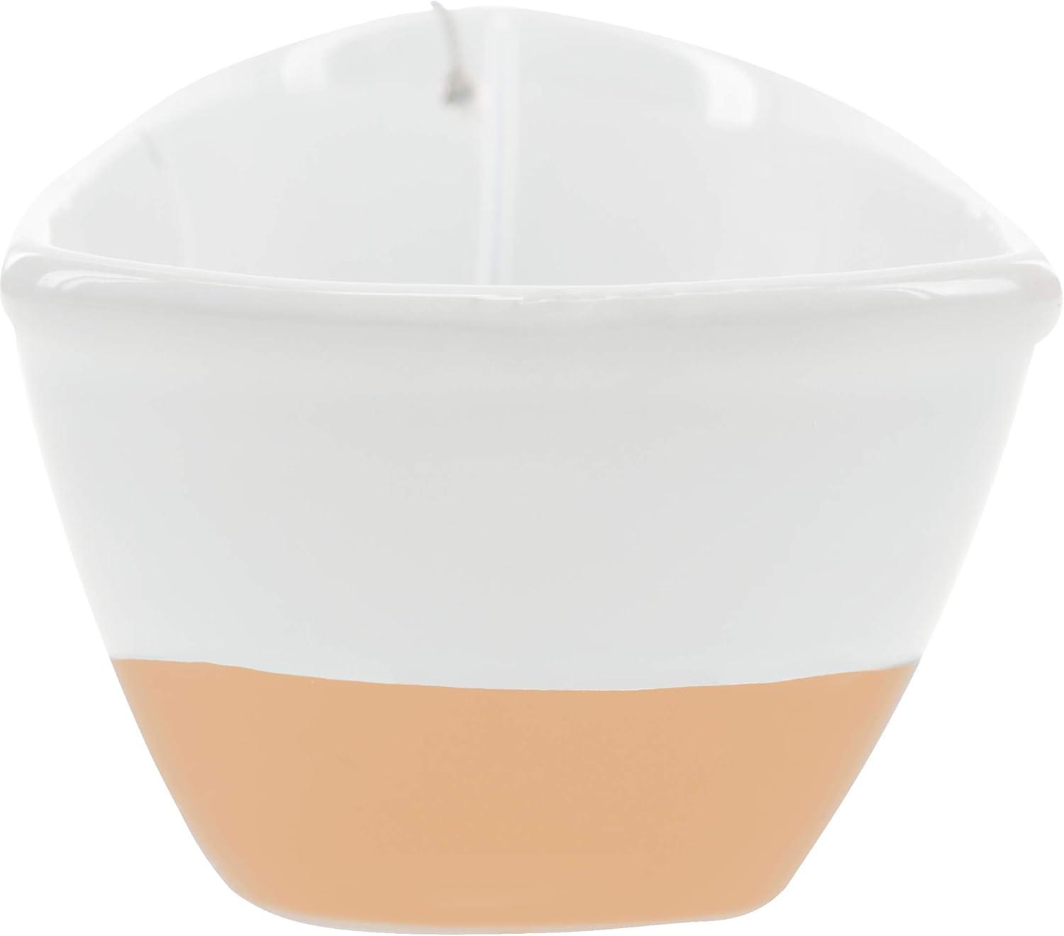 Pavilion Gift Company 12 Oz Stoneware Boat Dish Server With Wooden Oar Scoop Life Is At The Beach, Beige