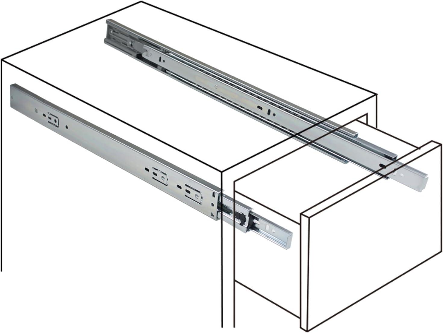 10 Pairs Soft Close Full Extension Drawer Slides 10"-24" Ball Bearing Side Mount Household