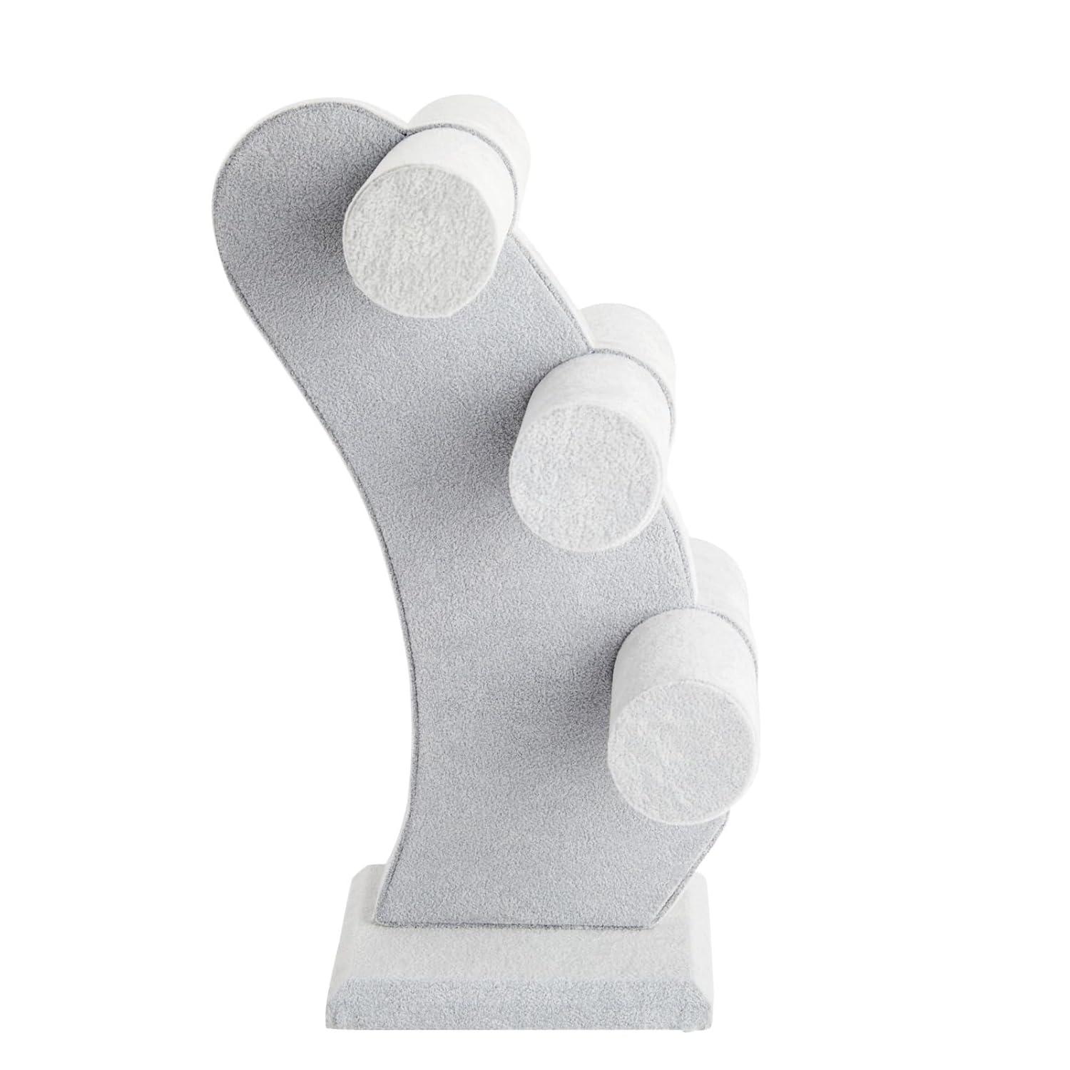 Juvale Velvet 3-Tier Jewelry Holder for Necklaces and Bracelets - Organizer Tower and Display for Selling (Gray)