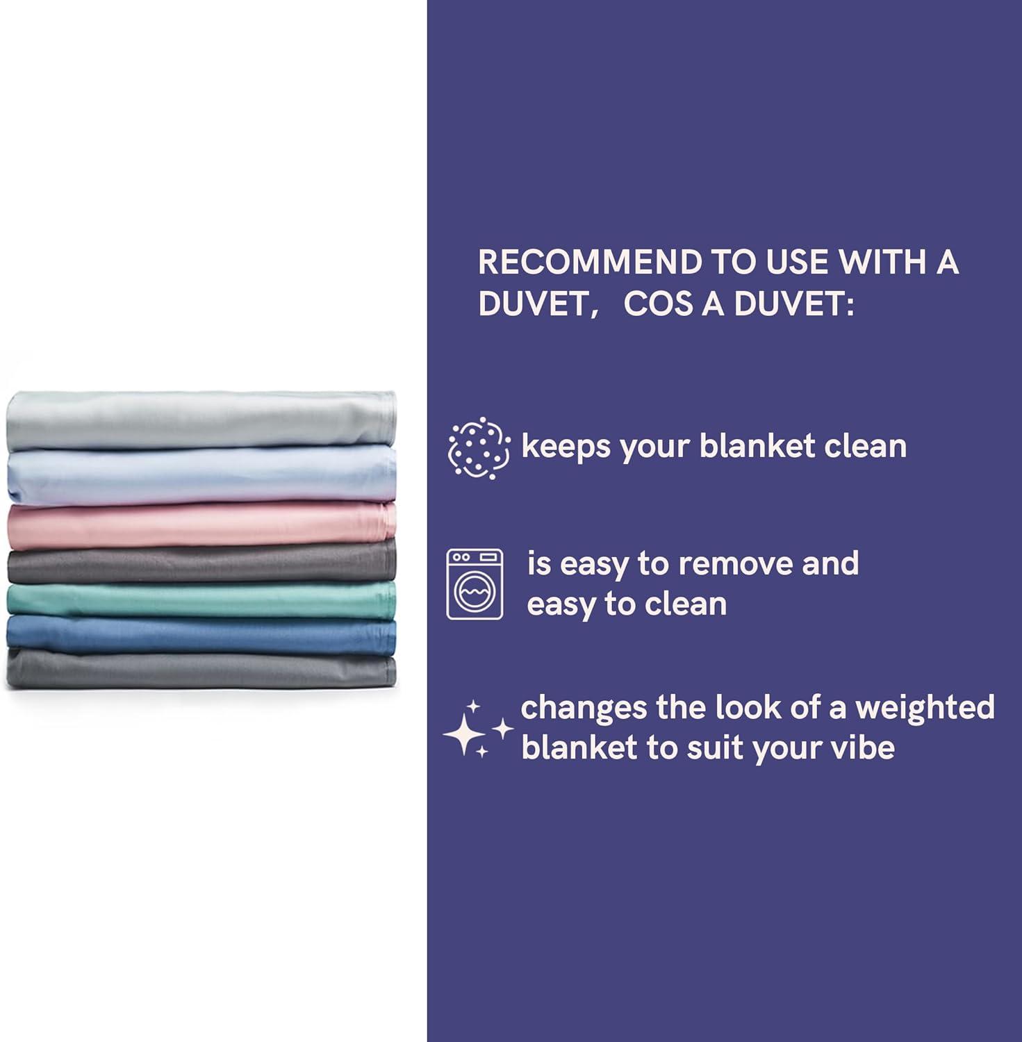 YnM Exclusive Weighted Blanket, Cooling & Cozy Velvet Dual-Sided, Smallest Compartments with Glass Beads, Ideal for One Person of 140lbs on Twin/Full Bed (48x72 Inches, 15 Pounds, Blue/Grey)