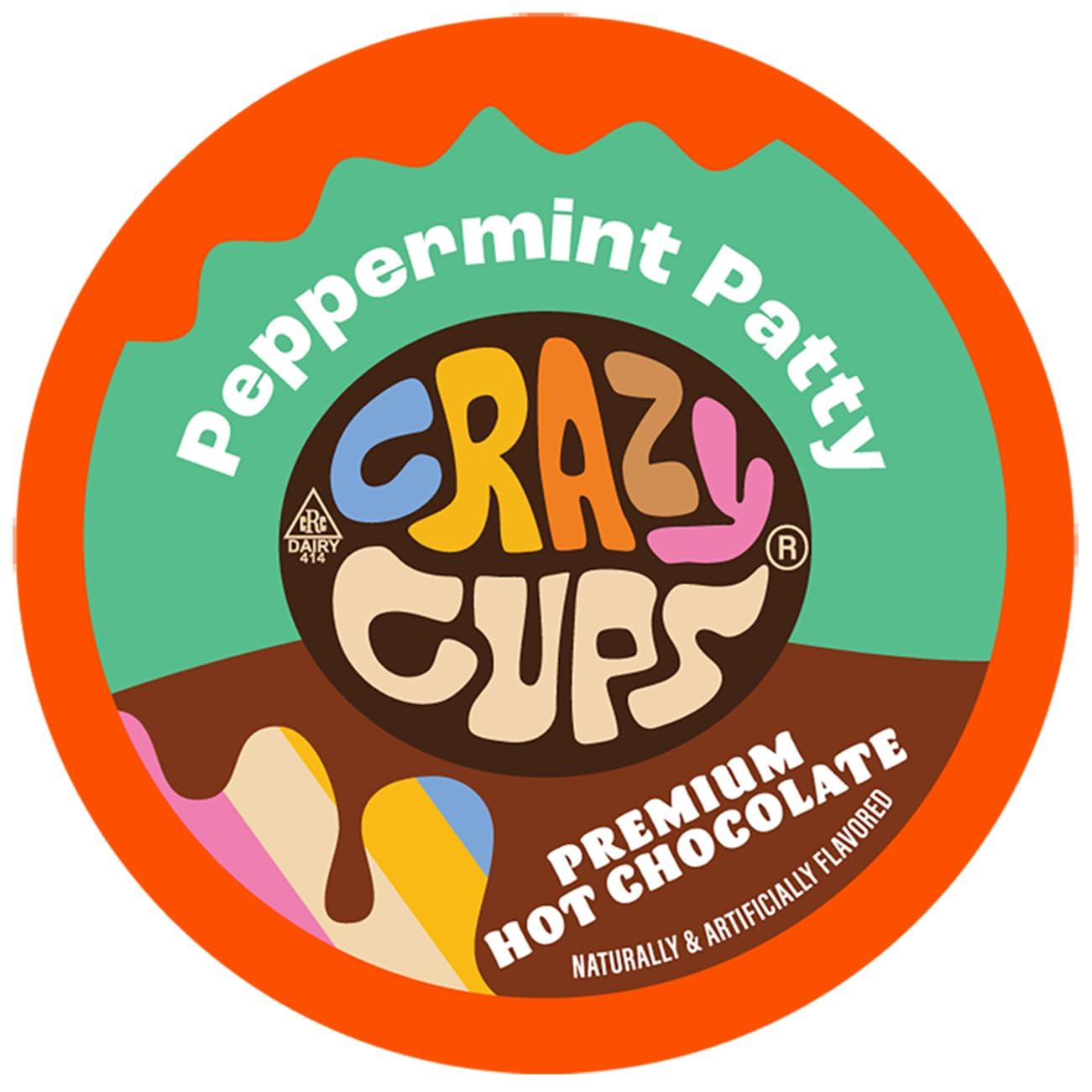 Crazy Cups Peppermint Patty Hot Chocolate Pods, 22 Count for Keurig K Cups Brewers