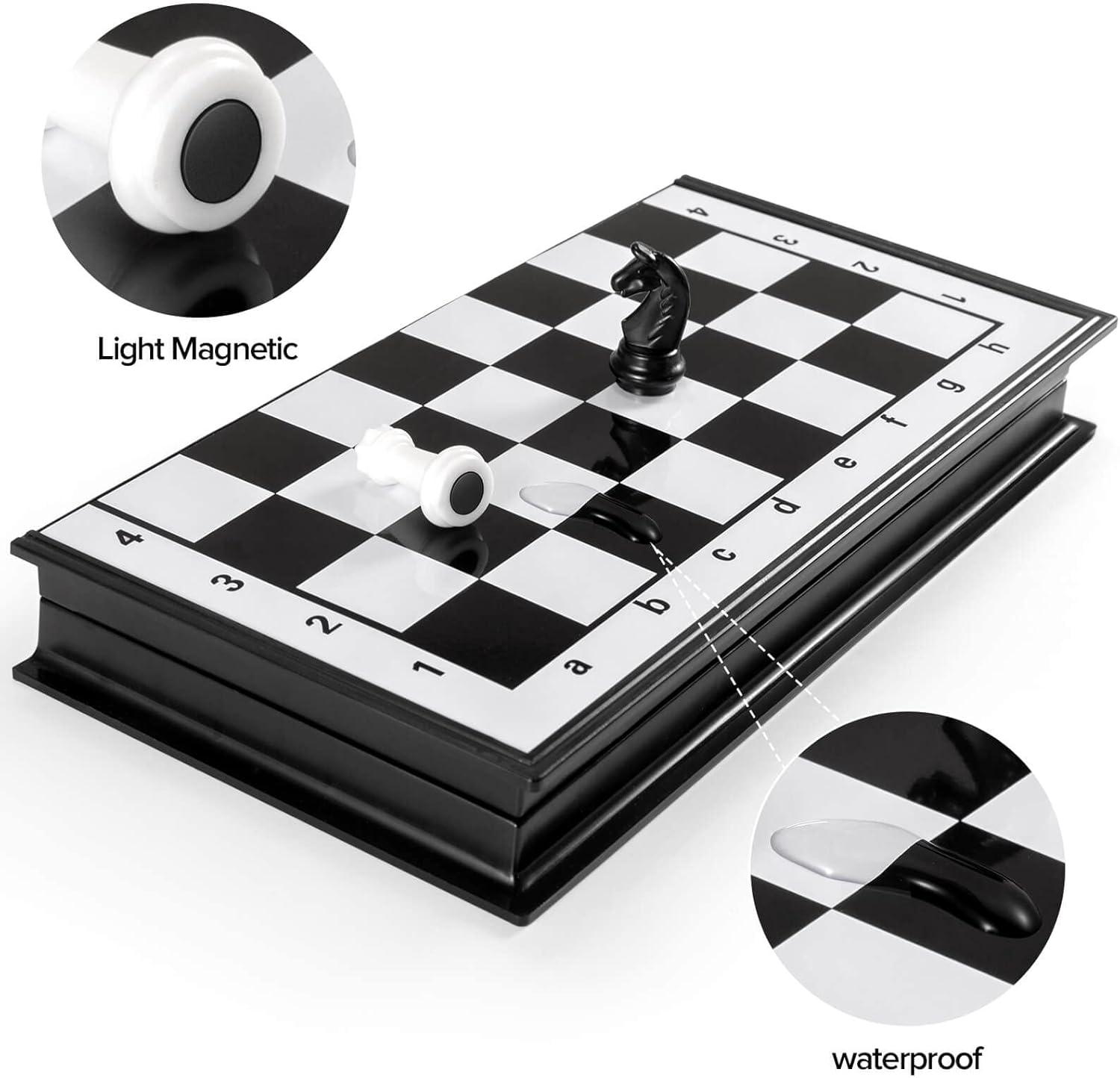 Chess Sets Travel Board Games: Magnetic Folding Chess Board with Instructions Teen Gifts Family Games Educational Toys for Kids and Adults 9.5 Inch