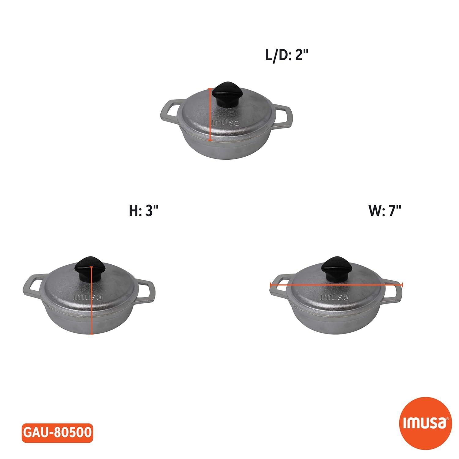 IMUSA 0.5qt Cast Aluminum Mini Caldero 4pc Set