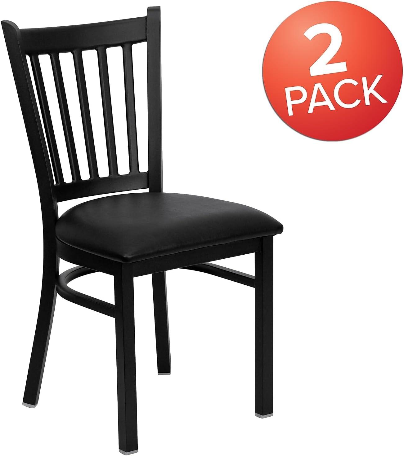 Hercules Prompton Modern Vertical Back Metal Restaurant Chairs by Flash Furniture (Set of 2)