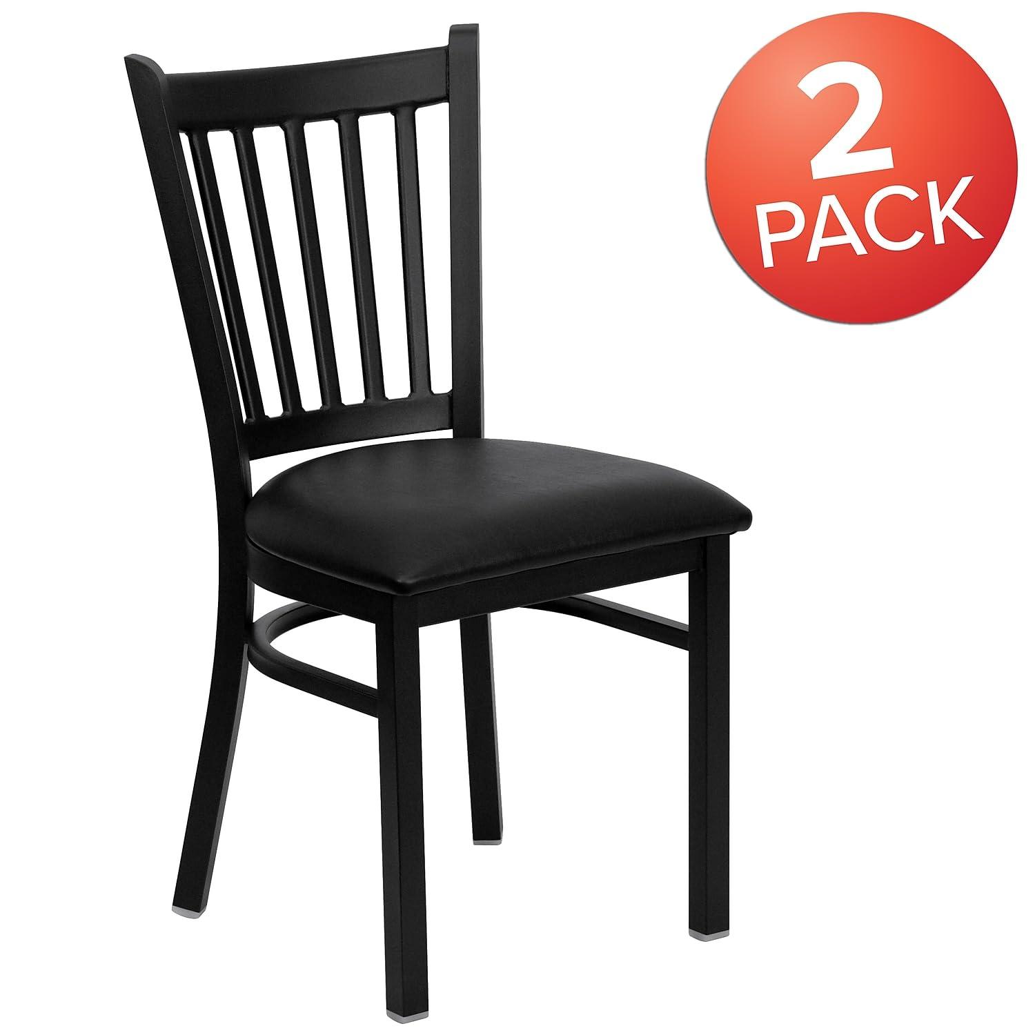 Hercules Prompton Modern Vertical Back Metal Restaurant Chairs by Flash Furniture (Set of 2)