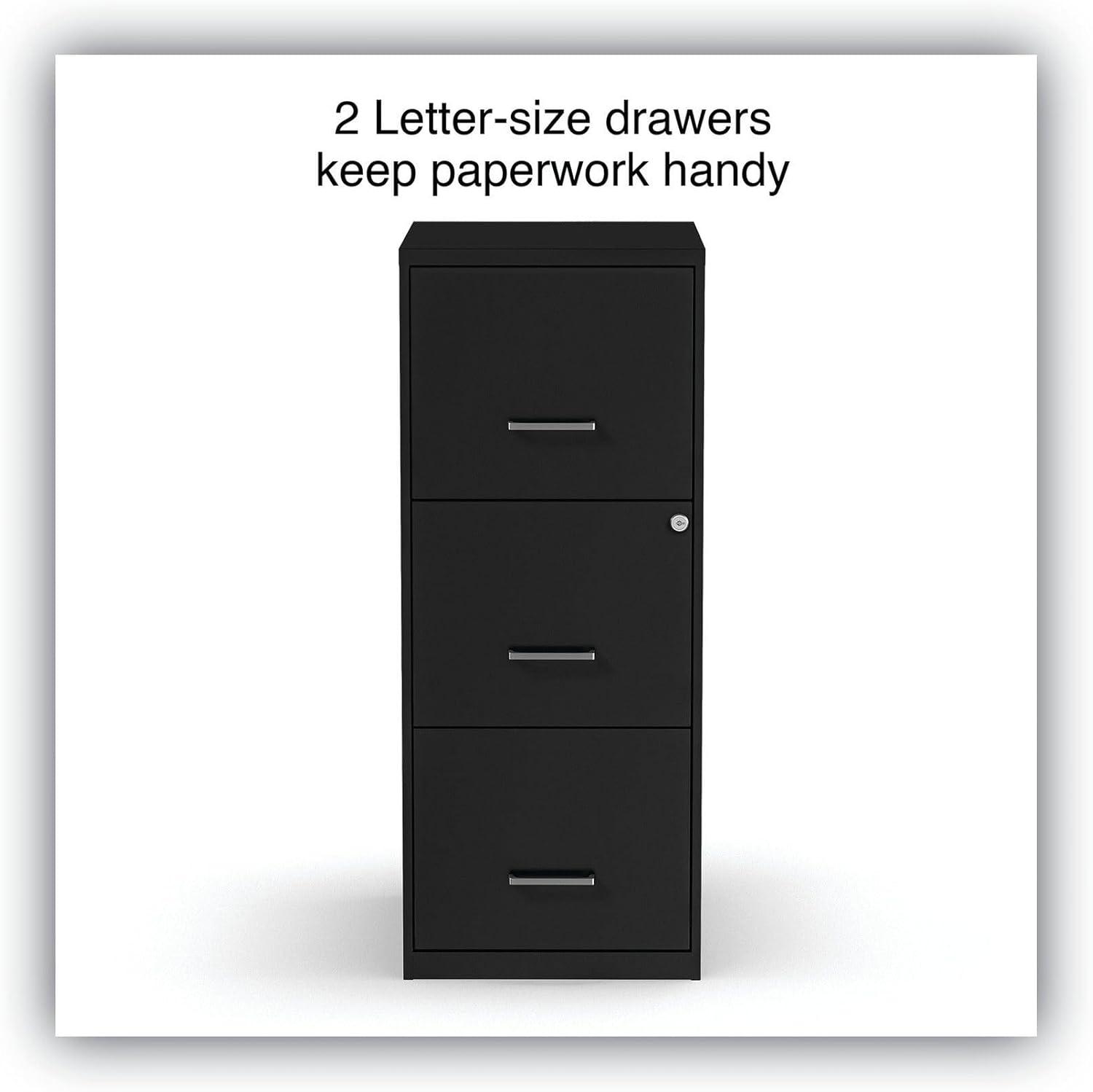 Alera Black 3-Drawer Lockable Vertical File Cabinet