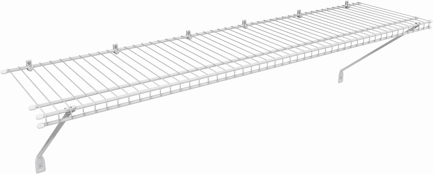 Essential 4 ft White Steel Ventilated Shelf Kit with Hardware