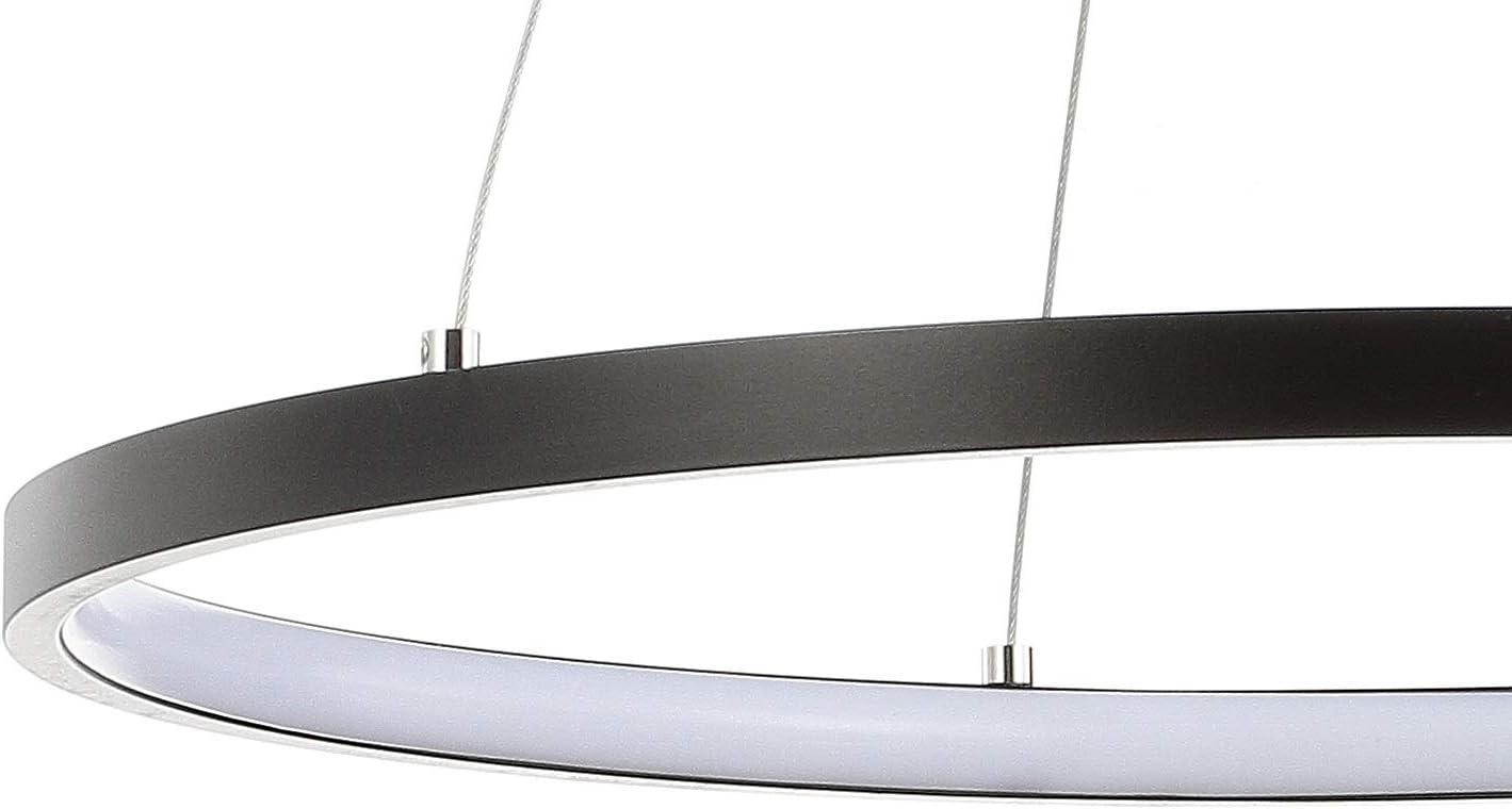 Bradley 15.7" Round Integrated LED Metal Pendant, Matte Black