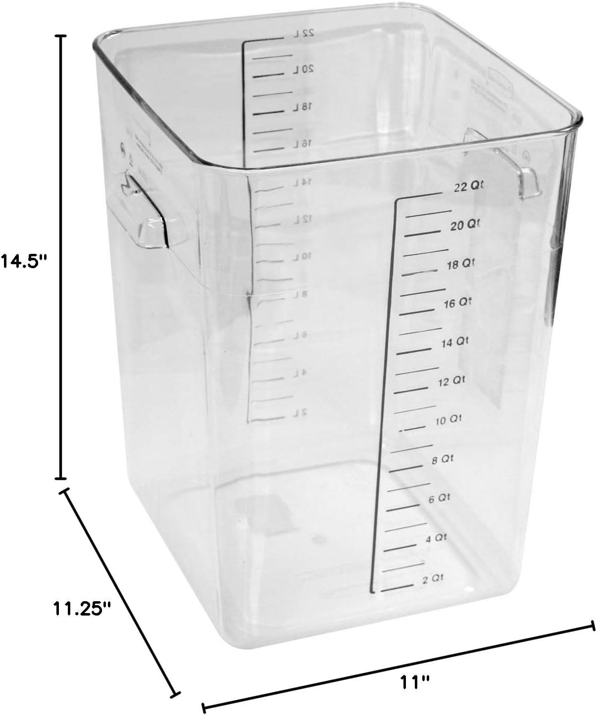 SpaceSaver Square Containers, 22 qt, 10 1/2 x 11.3 x 14.4 in, Clear
