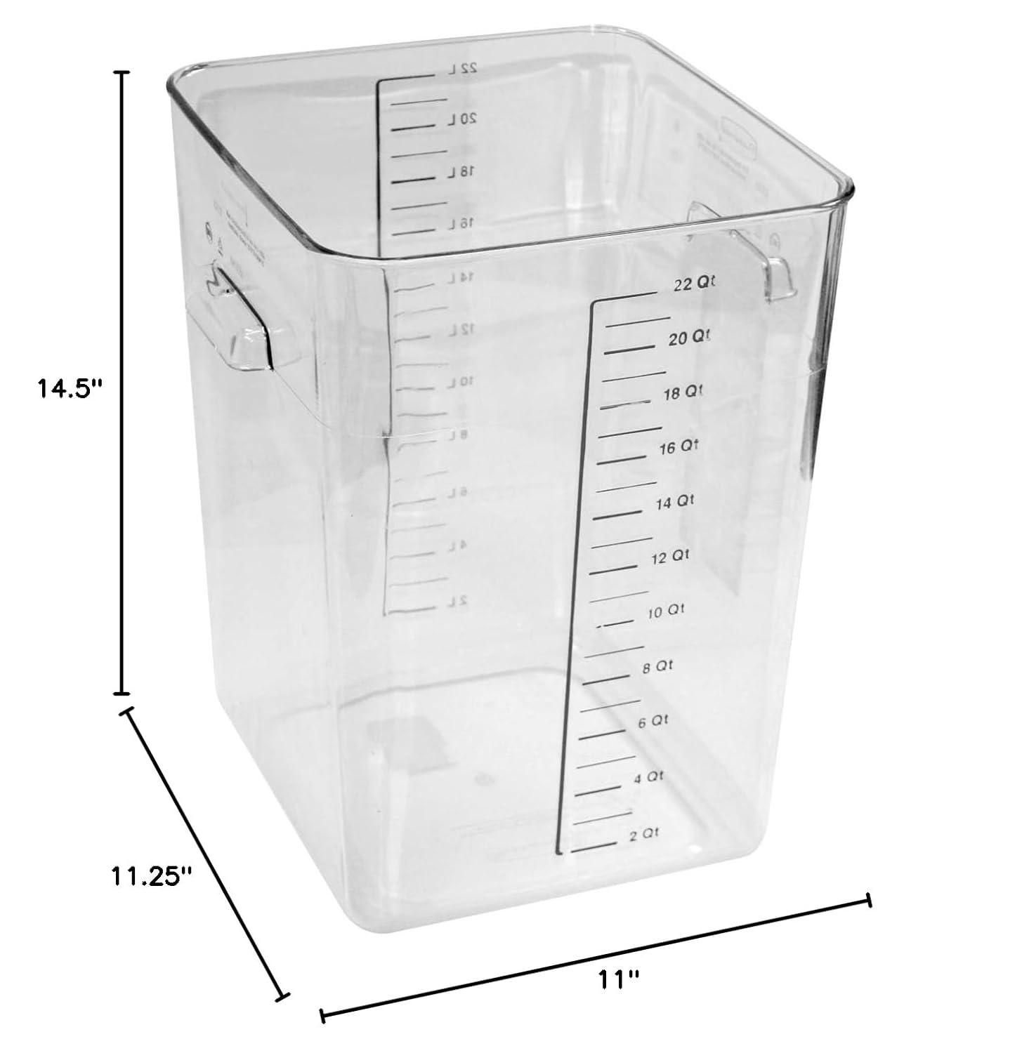 Clear 22 Quart Square Plastic Food Storage Container