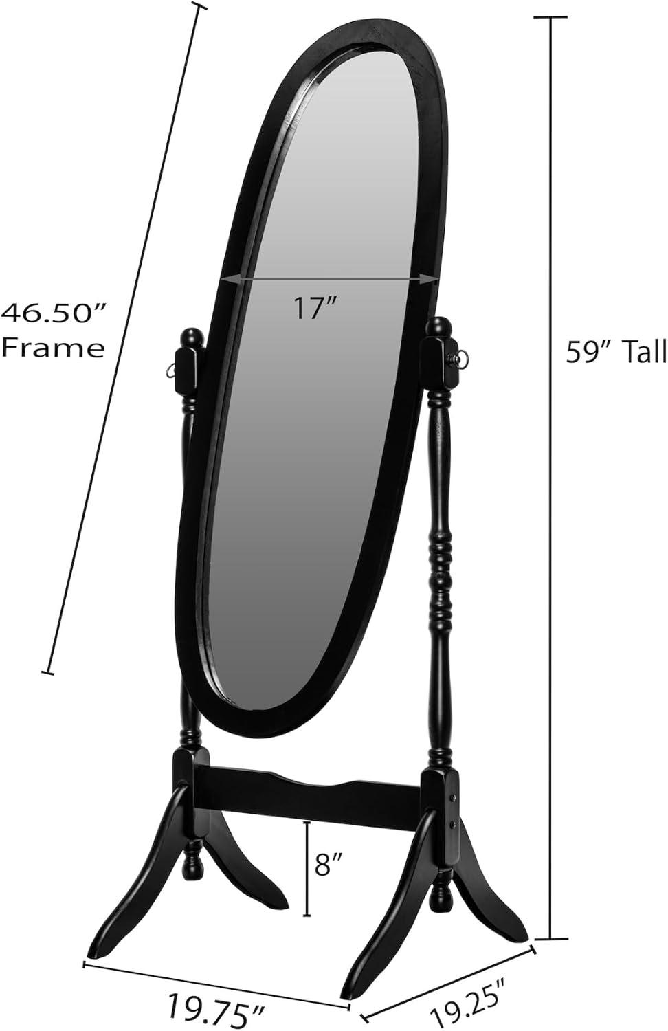 Cherry Oval Full Length Freestanding Wood Cheval Mirror