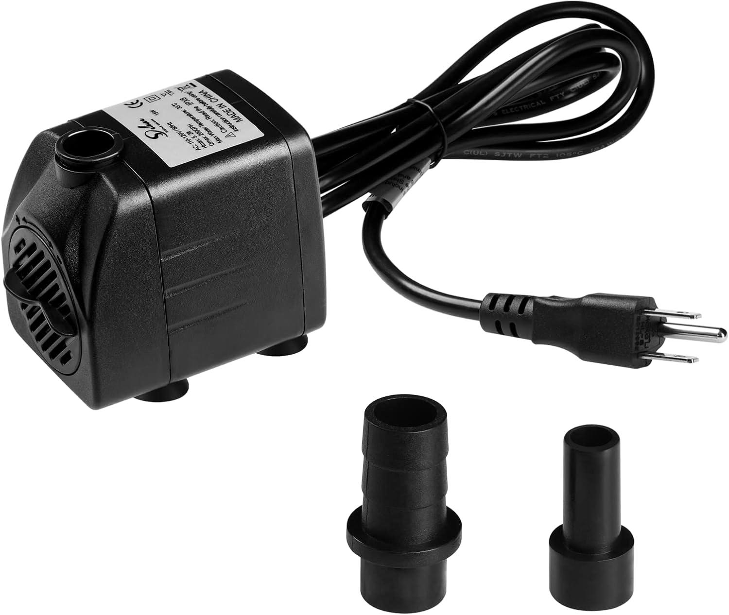 Simple Deluxe 200 GPH Submersible Water Pump Power Head with Adjustable Intake for Fish Tank, Hydroponics