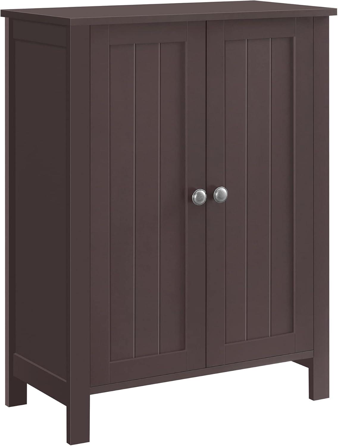 Brown MDF Living Room Cabinet with Adjustable Shelving