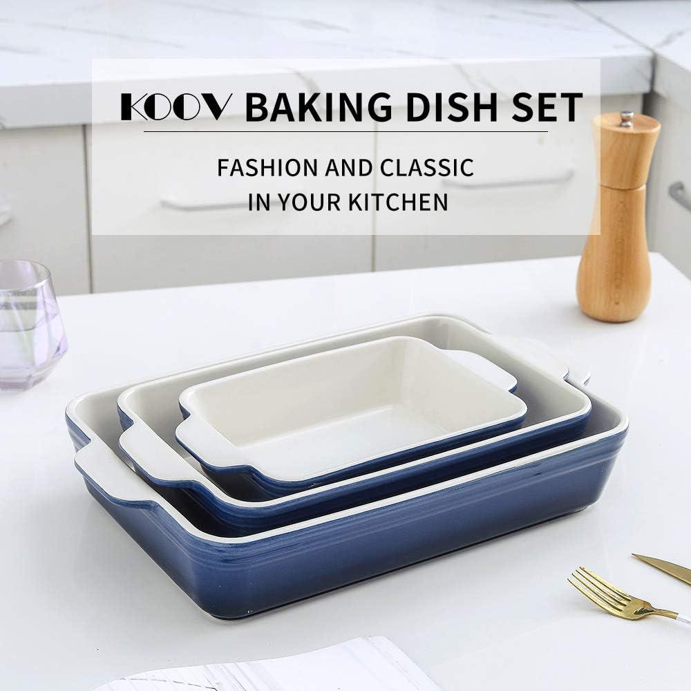 Adeco Trading Ceramic Bakeware Set, Rectangular Baking Dish For Cooking, Kitchen, Cake Dinner, Banquet And Daily Use, 9X13 Casserole Dishes For Oven Porcelain Baking Pans