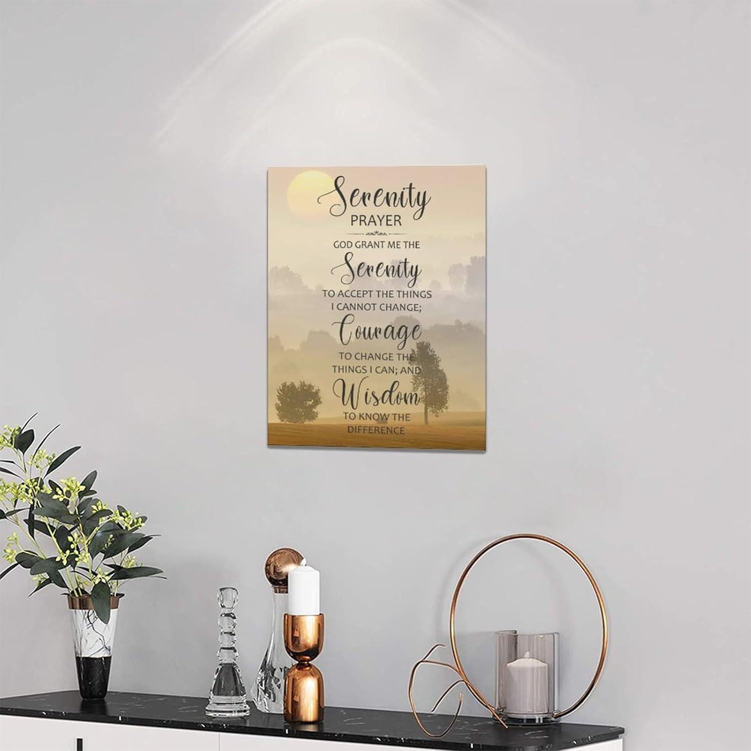 The Serenity Prayer Canvas Wall Art Serenity Prayer Sign Pictures Wall Decor Bible Verse Art God Grant Me Christian Religious Gifts Scripture Artwork for Bedroom Office Living Room 12"x16"