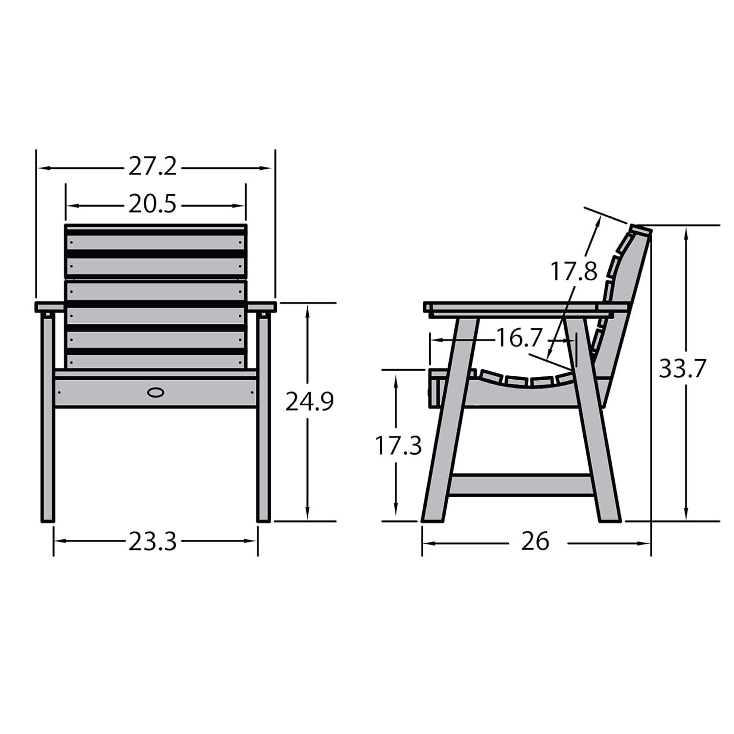 Highwood Weatherly Blue Outdoor Garden Chair