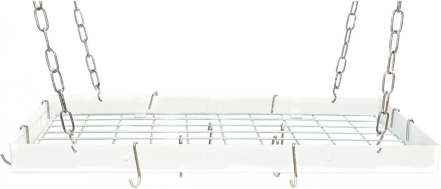 Hammered Copper and Black Rectangle Ceiling Pot Rack