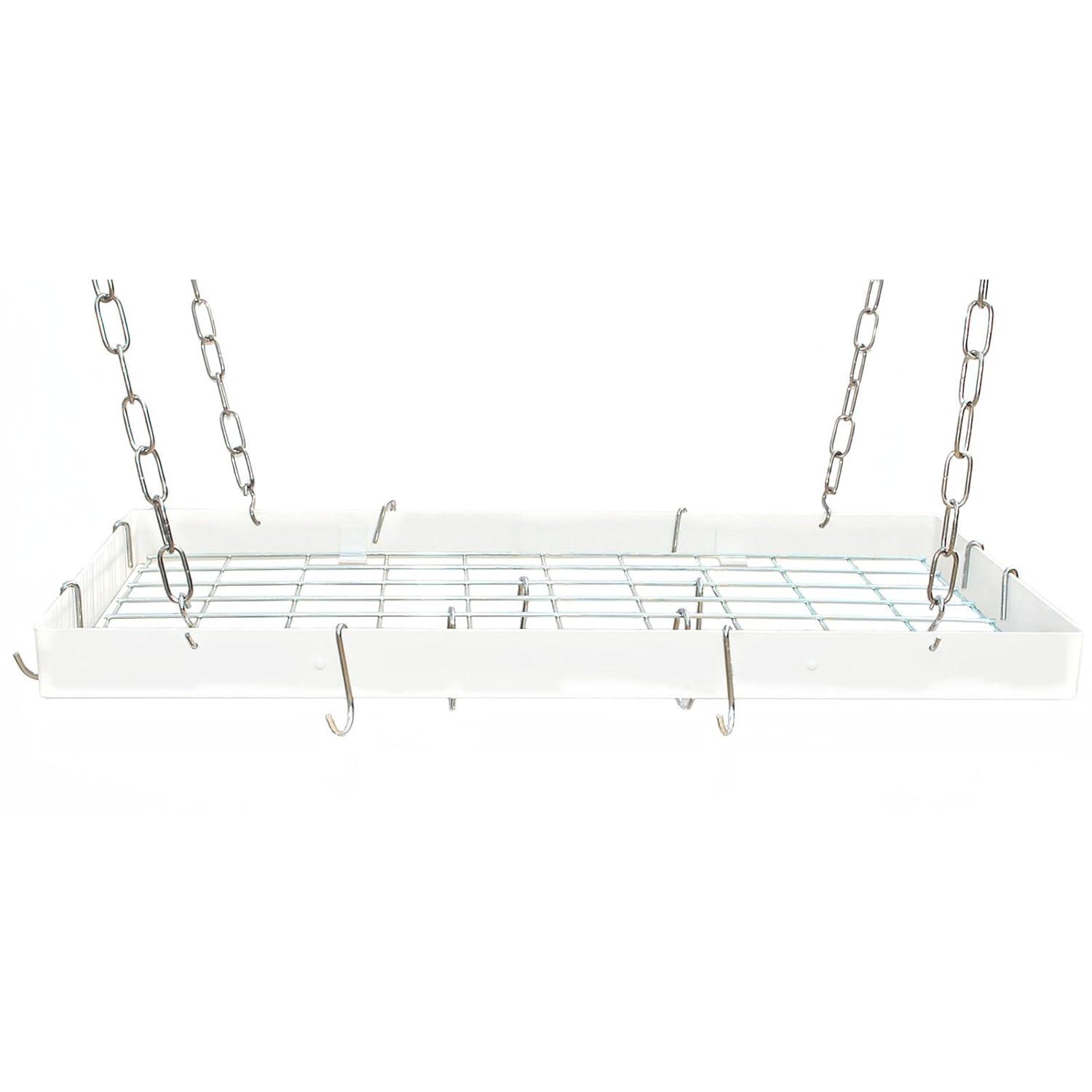 Hammered Copper and Black Rectangle Ceiling Pot Rack