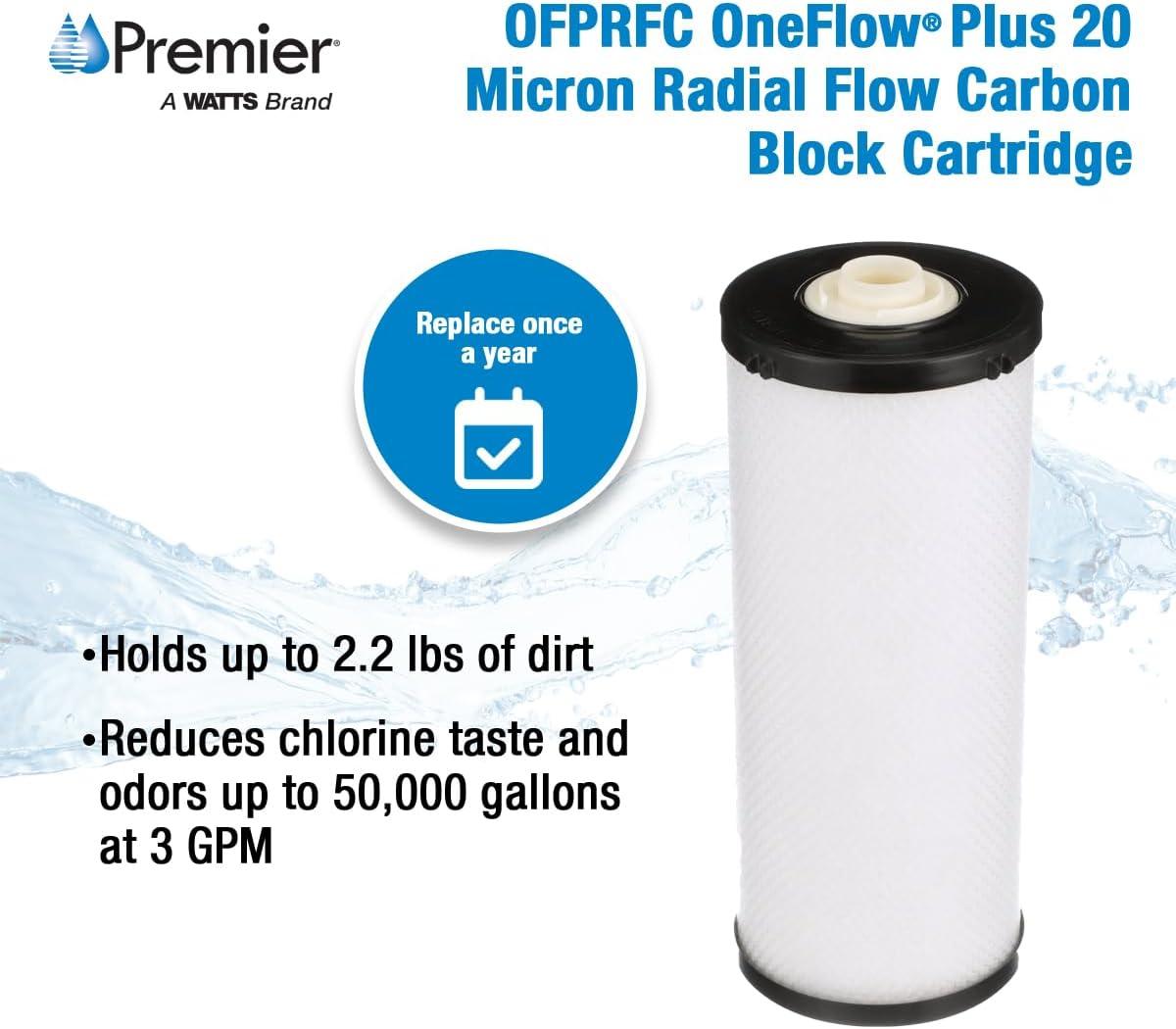 Watts Premier OneFlow+ Radial Flow Carbon Block Filter, OFPRFC