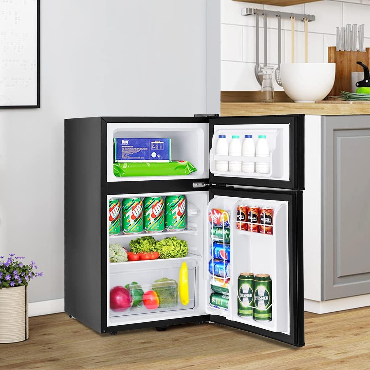 FORCLOVER FORCLOVER 3.2 Cubic Feet Freestanding Mini Fridge with Freezer