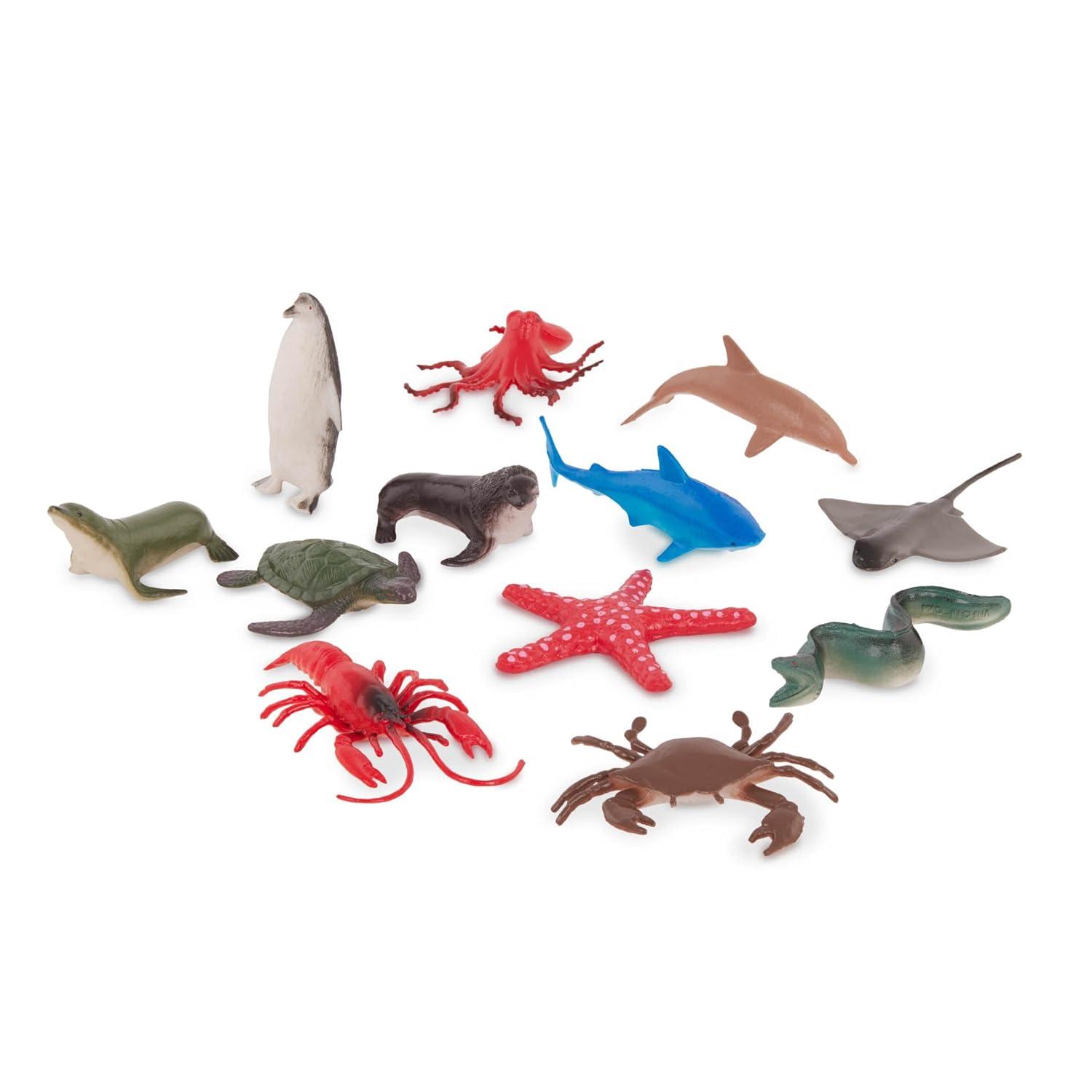 Terra by Battat - Sea Animals - Assorted Miniature Sea Animals, Fish Toys, & Cake Toppers For Kids 3+ (60 Pc)