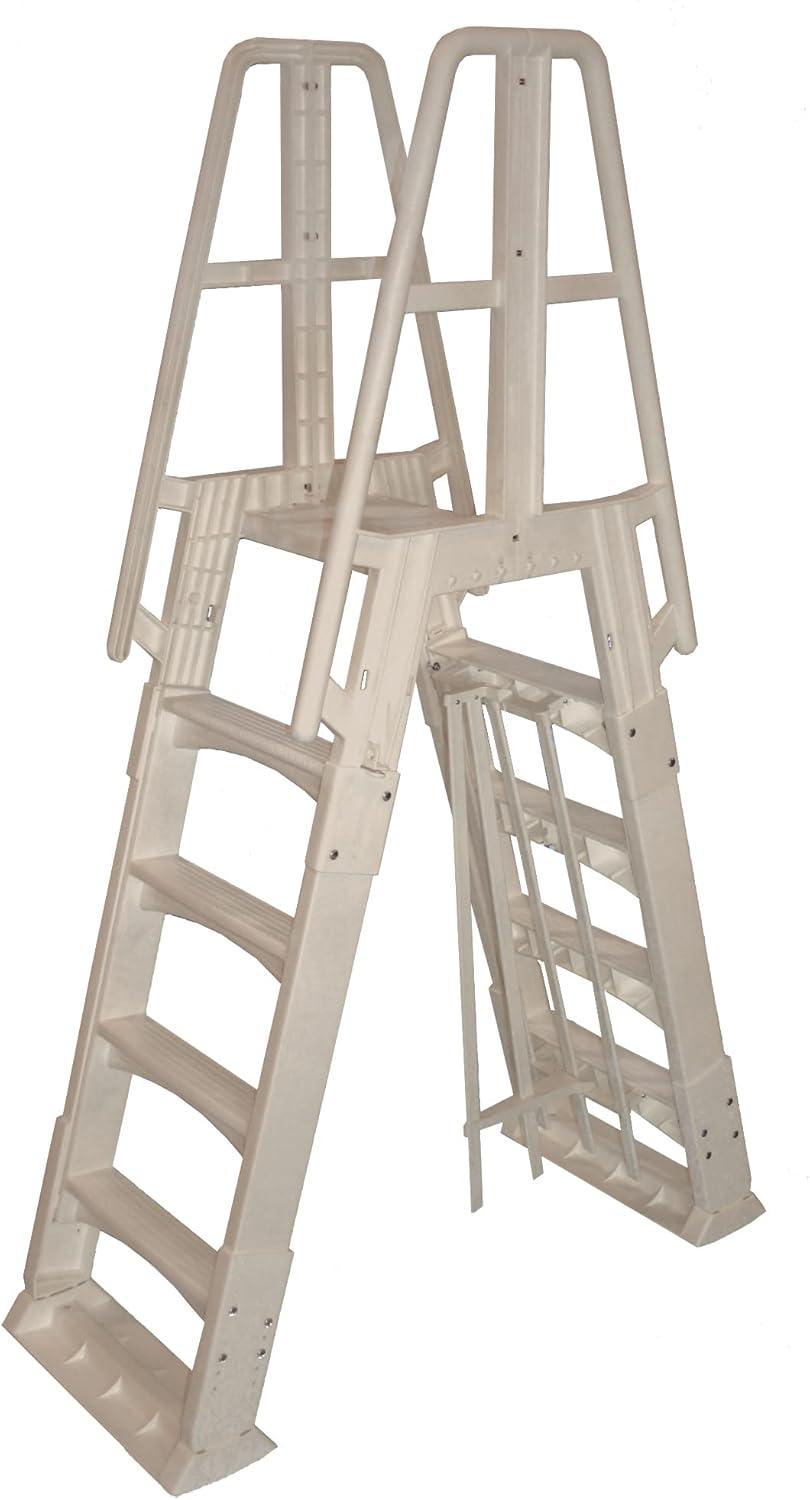 Vinyl Works SLA A Frame Above Ground Pool Ladder Steps with Slide Lock Barrier