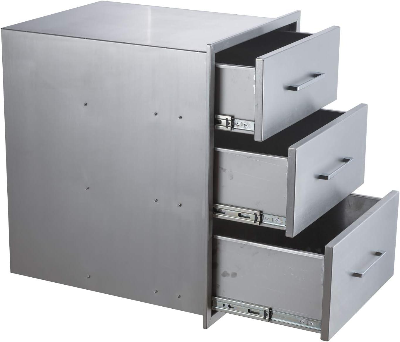 Stainless Steel 3-Drawer Outdoor Kitchen Storage Unit