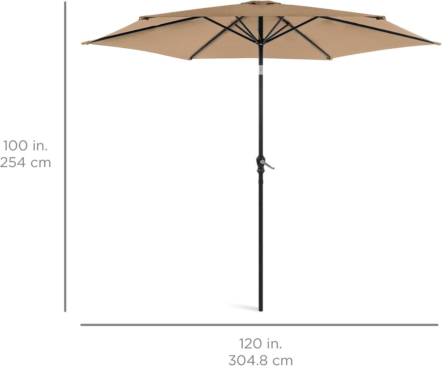 Sunset Bliss 10ft Tan Outdoor Market Patio Umbrella with Steel Frame