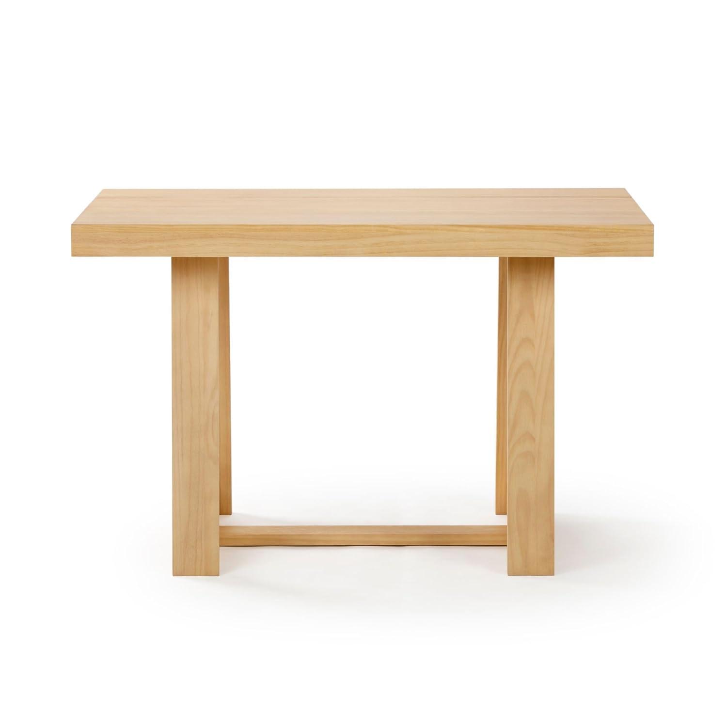 Plank+Beam 48" Dining Table for 4, Classic Farmhouse Solid Wood Kitchen Table, Blonde Wirebrush