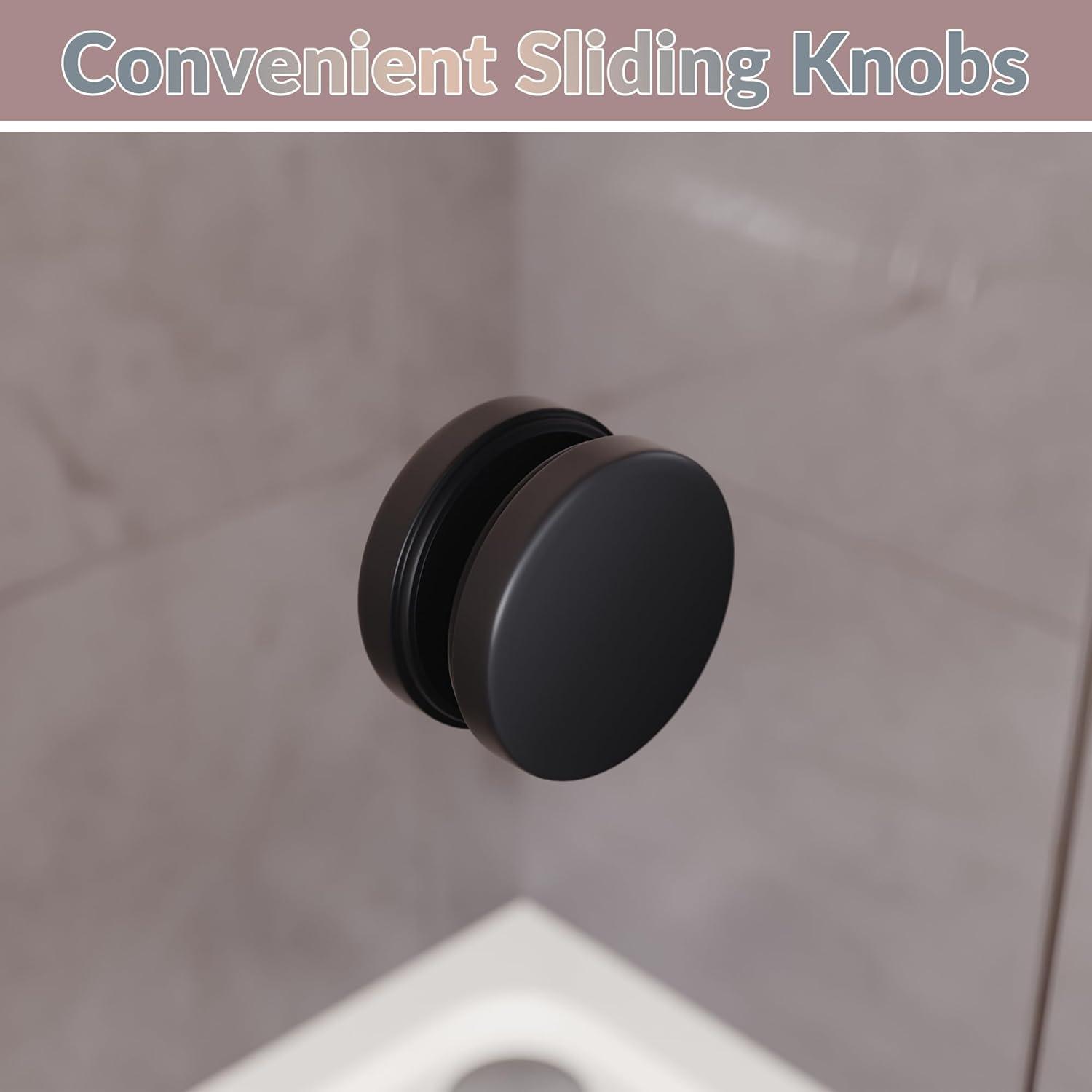 Elegant  Semi-Frameless Double Sliding Shower Doors in Brushed Nickel Finish Various Sizes Shower Enclosure 54''W x 72''H