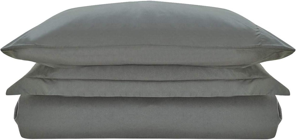 Mellanni Microfiber Duvet Cover Set, Twin, Gray, 3 Piece
